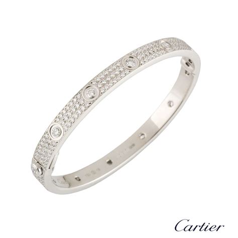 white gold diamond cartier love bracelet|Altro.